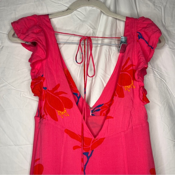 Free People She’s A Waterfall Maxi Dress Pink Floral - Picture 7 of 8